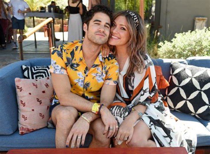 Darren Criss and wife Mia Swier are the picture of newlywed bliss as they share sweet kiss in LA